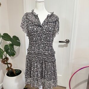 Joie Black and Pink Floral Dress